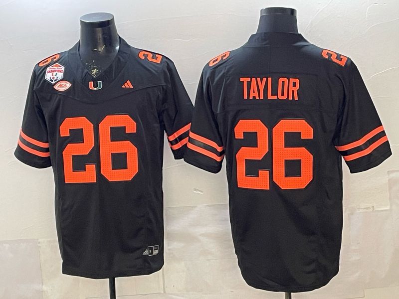 Men 2026 Miami Hurricanes #26 Taylor Black 3th generations Limited NCAA Jersey 0016